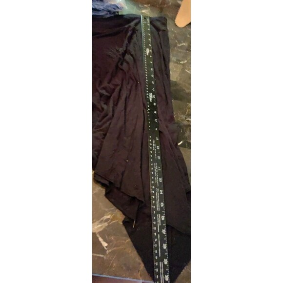 New York & Company Stretch Skirt Size M Medium Shark Bite Hem Black Long Modest - Picture 11 of 11